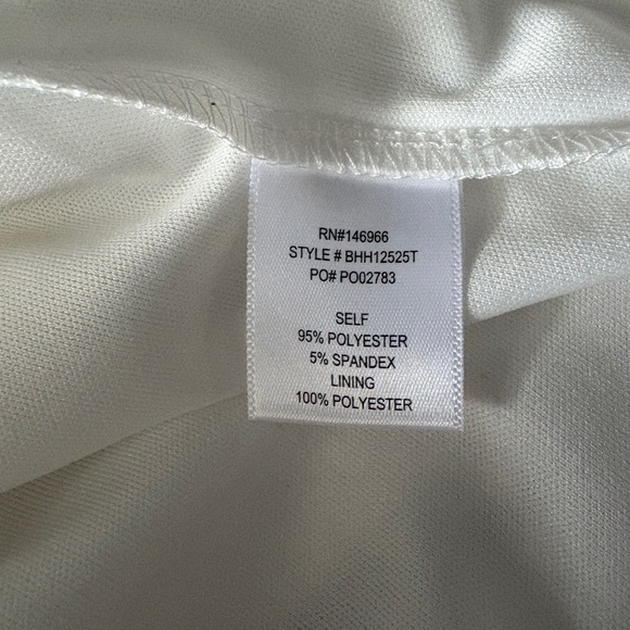 White Strapless Dress with Feather Trim Small - Picture 5 of 12